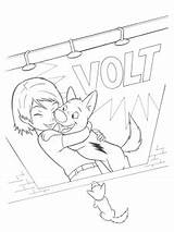 Coloring Volt Bolt Pages Kids Disney Printable Book Coloriage Simple Star sketch template