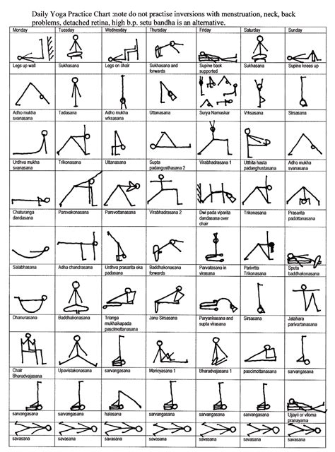 daily chart yogadaily yoga chart yoga poses chart yoga chart