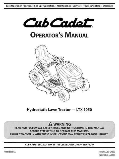 cub cadet ltx  operators manual   manualslib