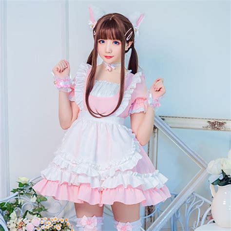 japanese kawaii pink classic maid dress sd00090 syndrome cute