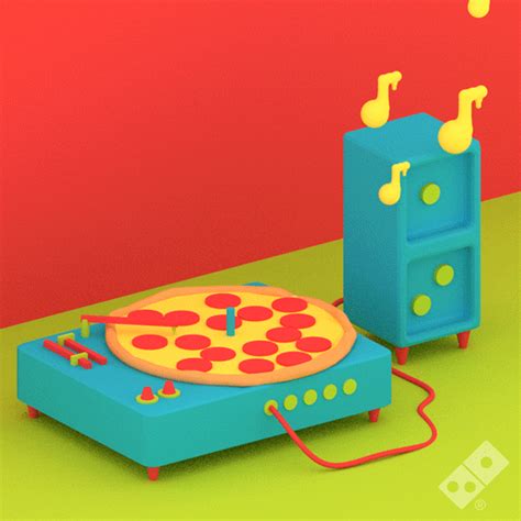 new trending on giphy music animated food pizza spin feelings record tasty dominos