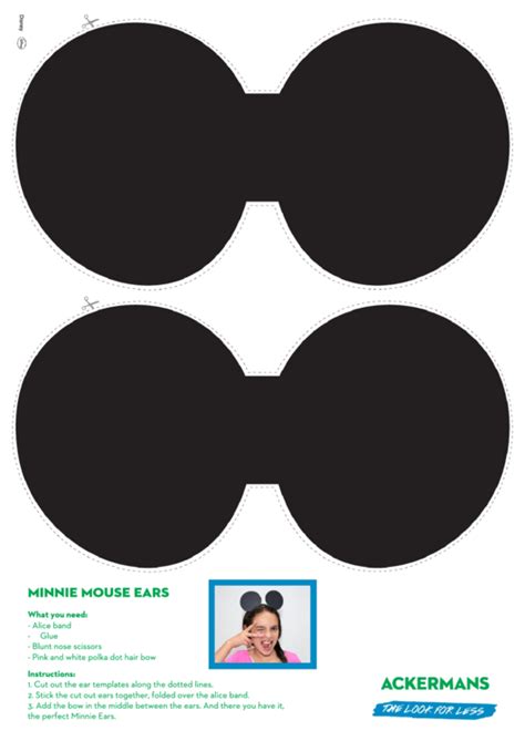 printable minnie mouse ears template printable templates