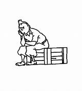 Tintin Desenhos Colorir Thinking Songeur Milou Tim Imprimer Coloriages Stampare Animati Cartoni Qdb Stampa sketch template
