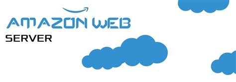 amazon web server logo  blue clouds