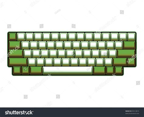 blank computer keyboard layout realistic illustration