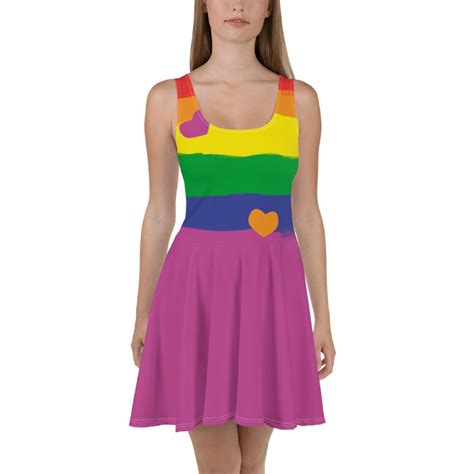 lgbt gay pride rainbow skater dress etsy
