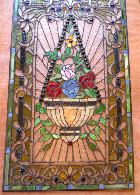 Art Nouveau Stained Glass Beveled Glass Window Panel Br