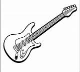 Guitar Acoustic Drawing Line Coloring Electric Pages Sketch Getdrawings sketch template