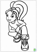 Dinokids Coloring Polly Close sketch template