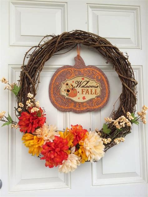 tie   bow inexpensive fall wreath