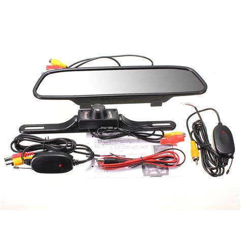 car tft lcd monitor mirror wireless reversing rear view backup camera kit walmart