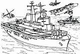 Carrier Battleship Colouring Pressed Load sketch template