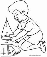 Coloring Pages Boat Boats Spring Toy Color Printable Clipart Paper Sheets Playing Colouring Boy Drawing Sports Kids Print Fun Library sketch template
