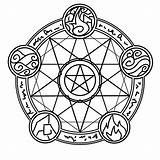 Pentagram Circle Wiccan Pentacle Magie Sigil Elementaire Summoning Alchemist Ars Goetia sketch template