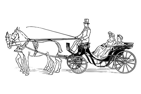 horse drawn vehicle coloring pages png  file   horse drawn