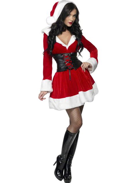 Mrs Santa Claus Costume Womens Miss Christmas Xmas Fancy Dress Uk 8 22