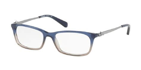 coach eyeglasses hc6110 5489 50 denim blue taupe tan brown glitter