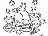 Thanksgiving Coloring Dinner Pages Feast Turkey Drawing Plate Food License Color Printable Religious Happy Drawings Getcolorings Template Getdrawings Sheet Sketch sketch template