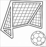Goal Pages Soccer Ball Coloring Color sketch template