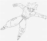Goku Ultra Instinct Punching Lineart Color Pngkey sketch template