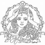 Taurus Mandalas Signs Astrology Tauro Dibujo Leo sketch template
