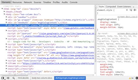 chrome inspect element tool  examine html  css   page