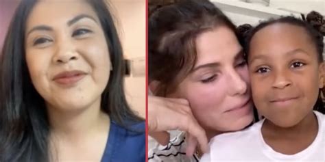 sandra bullock and her daughter surprising a nurse video popsugar