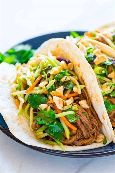 Slow Cooker Asian Pulled Pork Tacos {easy Healthy}