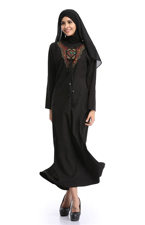Abaya Muslim Women Long Sleeve Maxi Cocktail Dress Islam