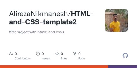 github alirezanikmaneshhtml  css template  project  html  css