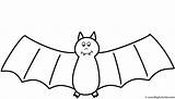 Bat Coloring Bats Halloween Pages Printable Drawing Outline Color Cartoon Print Line Colouring Template Draw Hanging Flying Cricket Kids Bigactivities sketch template