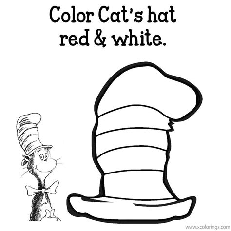 cat   hat coloring pages activity sheet xcoloringscom