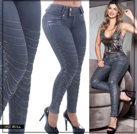 Pit Bull Jeans Brazilian Butt Lift Sexy Denim Metallic Silver Skinny