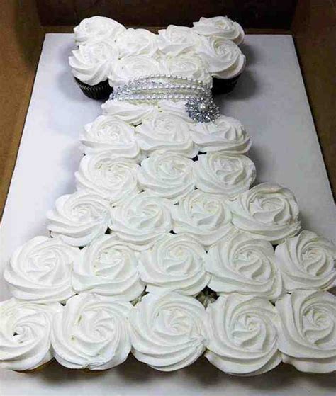 diy cupcake wedding dress cake    fun ideas