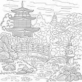 Japanese Pagoda Chinese Coloring Pages Drawing Japan Temple Colouring Oriental Stress Anti Landscape Tower Book Getdrawings Drawings Doodle Kids Hand sketch template