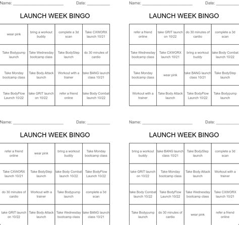 launch week bingo wordmint