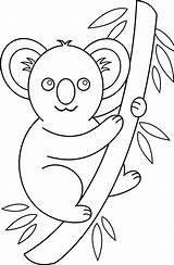 Koala Coloriages Colorable Album Sweetclipart Wikiclipart sketch template