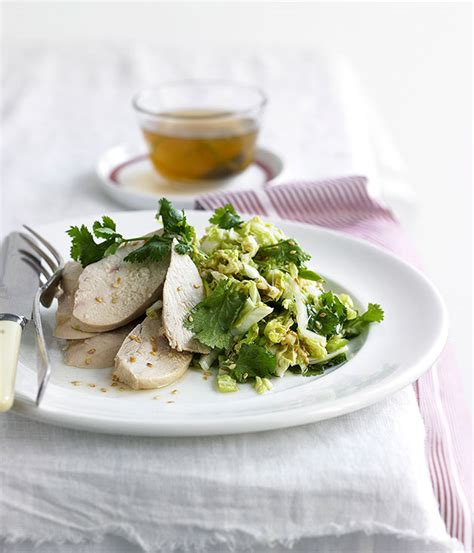 white cooked chicken with ginger sesame chinese cabbage salad recipe gourmet traveller
