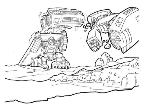 rescue bots  action coloring page rescue bots transformers rescue