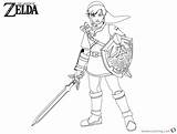 Zelda Coloring Link Pages Legend Sword Shield Printable Color Print Kids Getdrawings Bettercoloring sketch template