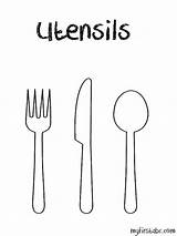 Utensils Utensil Fork sketch template