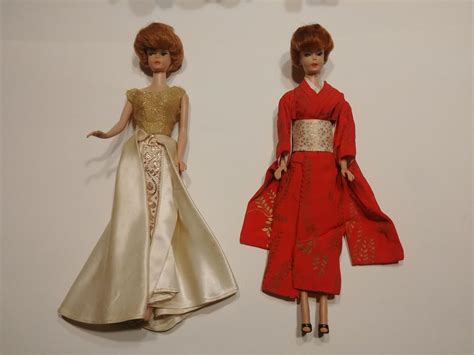 2 vintage midge barbie dolls mattel 1962 bubble cut red auburn hair
