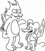 Simpsons Coloring Pages Tomy Colorear Los Itchy Daly Scratchy Rasca Pica Para Color Printable Smoking Unlimited Print Getcolorings Getdrawings Wears sketch template