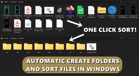 automatically create folders  sort files based  extension  windows