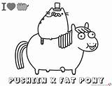 Pusheen Coloring Pages Fat Pony Cat Printable Ride Print Unicorn Kids Pushin Color Friends Adults Baby Dad Cool Vacation Riding sketch template