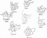 Coloring Eevee Pages Pokemon Evolutions Evolution Eeveelutions Print Printable Pikachu Getcolorings Color Getdrawings Evo Colorings sketch template