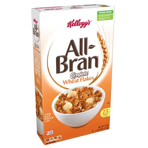 kelloggs  bran complete wheat flakes breakfast cereal wheat  oz