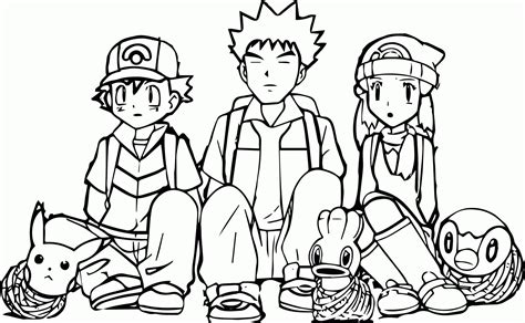 ash   characters  pokemon coloring pages pokemon