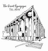 Synagogue Jewish Aviv sketch template