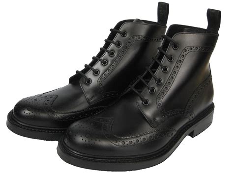 loake bedale leder stiefel schuh brogue boot rahmengenaehte budapester